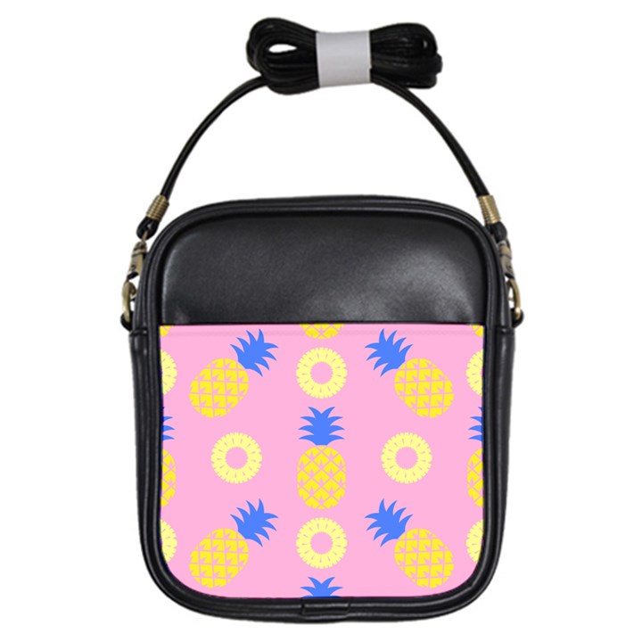 Pop Art Pineapple Seamless Pattern Vector Girls Sling Bag