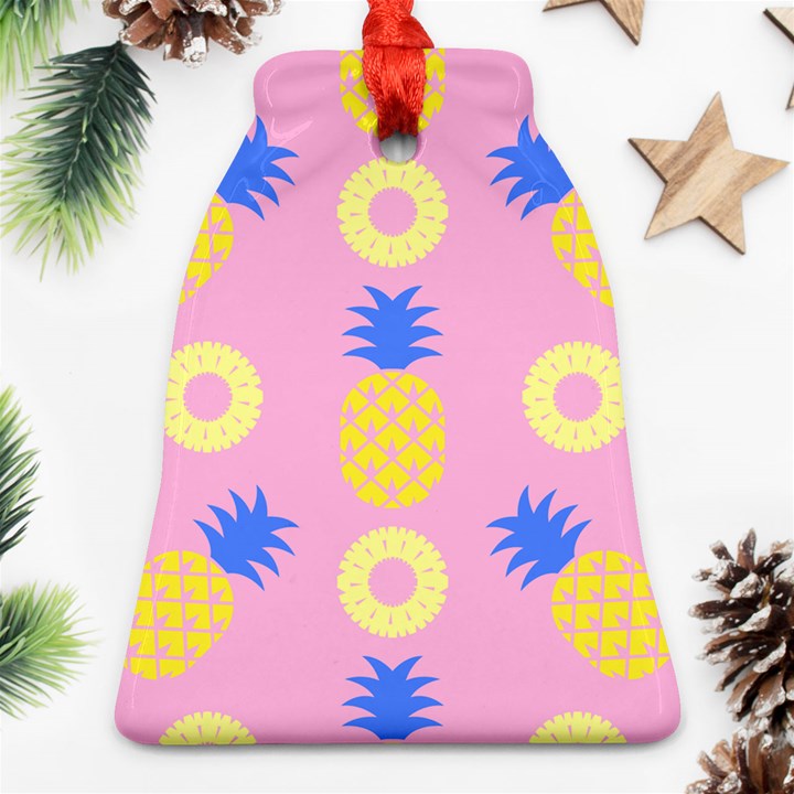 Pop Art Pineapple Seamless Pattern Vector Ornament (Bell)