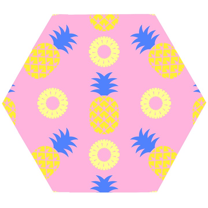 Pop Art Pineapple Seamless Pattern Vector Wooden Puzzle Hexagon