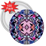 Marble Texture Print Fashion Style Patternbank Vasare Nar Abstract Trend Style Geometric 3  Buttons (100 pack)  Front