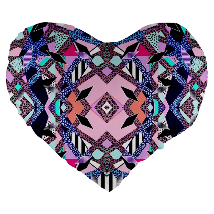 Marble Texture Print Fashion Style Patternbank Vasare Nar Abstract Trend Style Geometric Large 19  Premium Flano Heart Shape Cushions