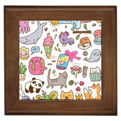 Set Kawaii Doodles Framed Tile by Vaneshart