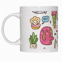 Set Kawaii Doodles White Mugs by Vaneshart