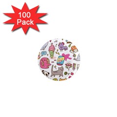 Set Kawaii Doodles 1  Mini Magnets (100 Pack)  by Vaneshart