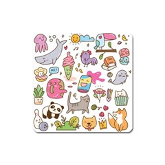 Set Kawaii Doodles Square Magnet by Vaneshart