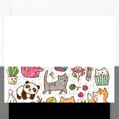 Set Kawaii Doodles Rectangular Jigsaw Puzzl by Vaneshart