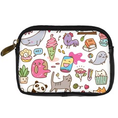 Set Kawaii Doodles Digital Camera Leather Case by Vaneshart