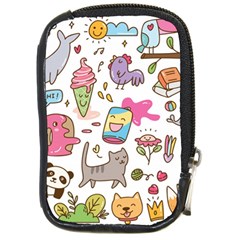 Set Kawaii Doodles Compact Camera Leather Case by Vaneshart