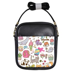 Set Kawaii Doodles Girls Sling Bag by Vaneshart