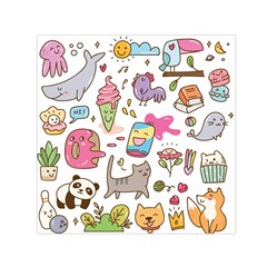 Set Kawaii Doodles Small Satin Scarf (square) by Vaneshart