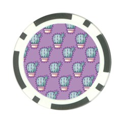 Seamless Pattern Patches Cactus Pots Plants Poker Chip Card Guard (10 Pack) by Vaneshart