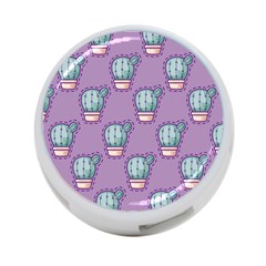 Seamless Pattern Patches Cactus Pots Plants 4-port Usb Hub (one Side) by Vaneshart