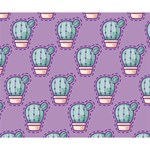 Seamless Pattern Patches Cactus Pots Plants Deluxe Canvas 14  x 11  (Stretched) 14  x 11  x 1.5  Stretched Canvas