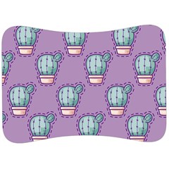 Seamless Pattern Patches Cactus Pots Plants Velour Seat Head Rest Cushion by Vaneshart