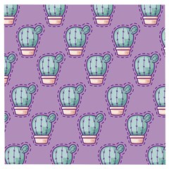 Seamless Pattern Patches Cactus Pots Plants Wooden Puzzle Square by Vaneshart