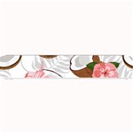 Seamless Pattern Coconut Piece Palm Leaves With Pink Hibiscus Small Bar Mats 24 x4  Bar Mat