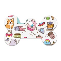 Set Kawaii Doodles Dog Tag Bone (one Side) by Vaneshart