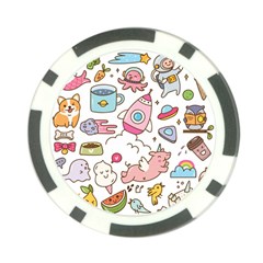 Set Kawaii Doodles Poker Chip Card Guard by Vaneshart