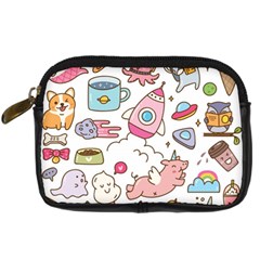 Set Kawaii Doodles Digital Camera Leather Case by Vaneshart