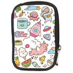 Set Kawaii Doodles Compact Camera Leather Case by Vaneshart