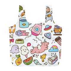 Set Kawaii Doodles Full Print Recycle Bag (l) by Vaneshart