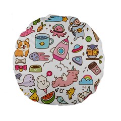 Set Kawaii Doodles Standard 15  Premium Flano Round Cushions by Vaneshart