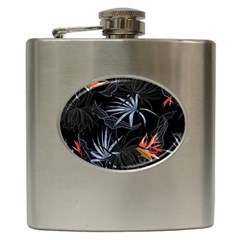 Exotic Flower Leaves Seamless Pattern Hip Flask (6 Oz) by Vaneshart