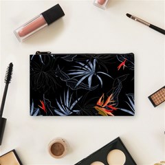 Exotic Flower Leaves Seamless Pattern Cosmetic Bag (small) by Vaneshart