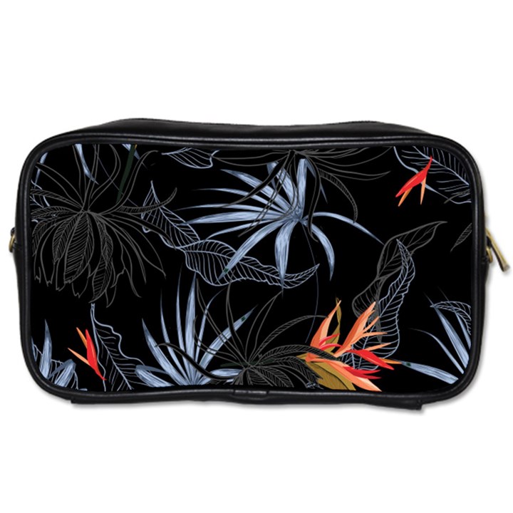 Exotic Flower Leaves Seamless Pattern Toiletries Bag (Two Sides)