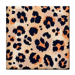 Leopard Pattern Funny Drawing Seamless Pattern Tile Coaster by Vaneshart