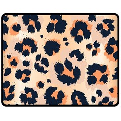 Leopard Pattern Funny Drawing Seamless Pattern Double Sided Fleece Blanket (medium) 