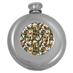 Vector Seamless Military Camouflage Pattern Seamless Vector Abstract Background Round Hip Flask (5 Oz)