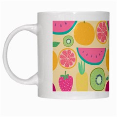 Seamless Pattern With Fruit Vector Illustrations Gift Wrap Design White Mugs by Vaneshart