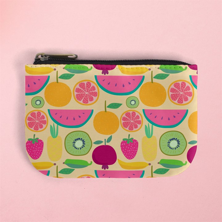 Seamless Pattern With Fruit Vector Illustrations Gift Wrap Design Mini Coin Purse