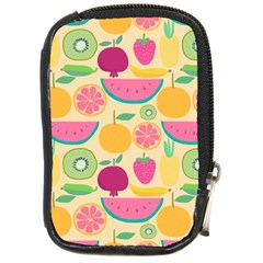 Seamless Pattern With Fruit Vector Illustrations Gift Wrap Design Compact Camera Leather Case by Vaneshart