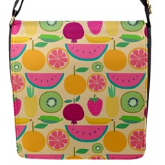 Seamless Pattern With Fruit Vector Illustrations Gift Wrap Design Flap Closure Messenger Bag (s) by Vaneshart