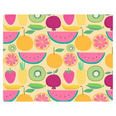 Seamless Pattern With Fruit Vector Illustrations Gift Wrap Design Double Sided Flano Blanket (medium)  by Vaneshart