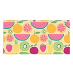 Seamless Pattern With Fruit Vector Illustrations Gift Wrap Design Satin Shawl Front