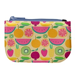 Seamless Pattern With Fruit Vector Illustrations Gift Wrap Design Large Coin Purse by Vaneshart