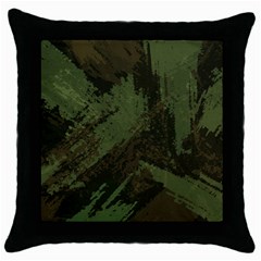 Camouflage Brush Strokes Background Throw Pillow Case (black) by Vaneshart