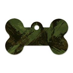 Camouflage Brush Strokes Background Dog Tag Bone (one Side) by Vaneshart