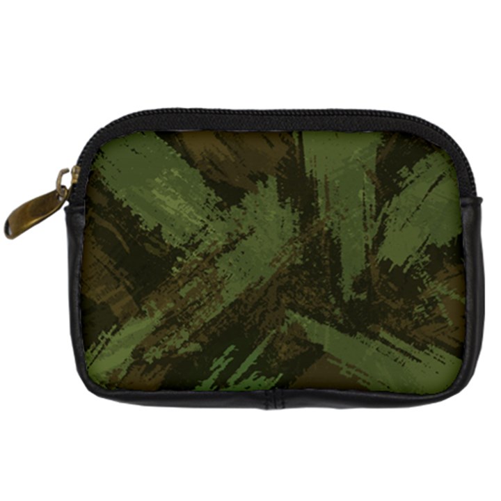 Camouflage Brush Strokes Background Digital Camera Leather Case