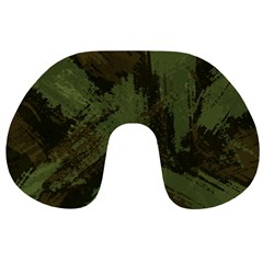 Camouflage Brush Strokes Background Travel Neck Pillow by Vaneshart