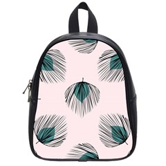 Green Tropical Leaves Seamless Pattern School Bag (small) by Vaneshart