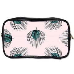 Green Tropical Leaves Seamless Pattern Toiletries Bag (one Side) by Vaneshart