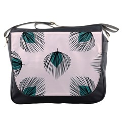 Green Tropical Leaves Seamless Pattern Messenger Bag by Vaneshart