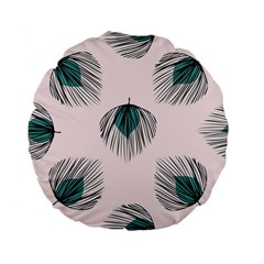 Green Tropical Leaves Seamless Pattern Standard 15  Premium Flano Round Cushions by Vaneshart