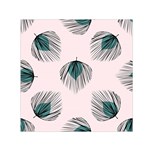 Green Tropical Leaves Seamless Pattern Small Satin Scarf (Square) Front