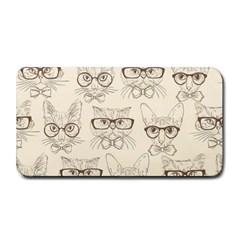 Seamless Pattern Hand Drawn Cats With Hipster Accessories Medium Bar Mats by Vaneshart