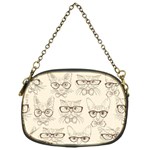 Seamless Pattern Hand Drawn Cats With Hipster Accessories Chain Purse (One Side) Front